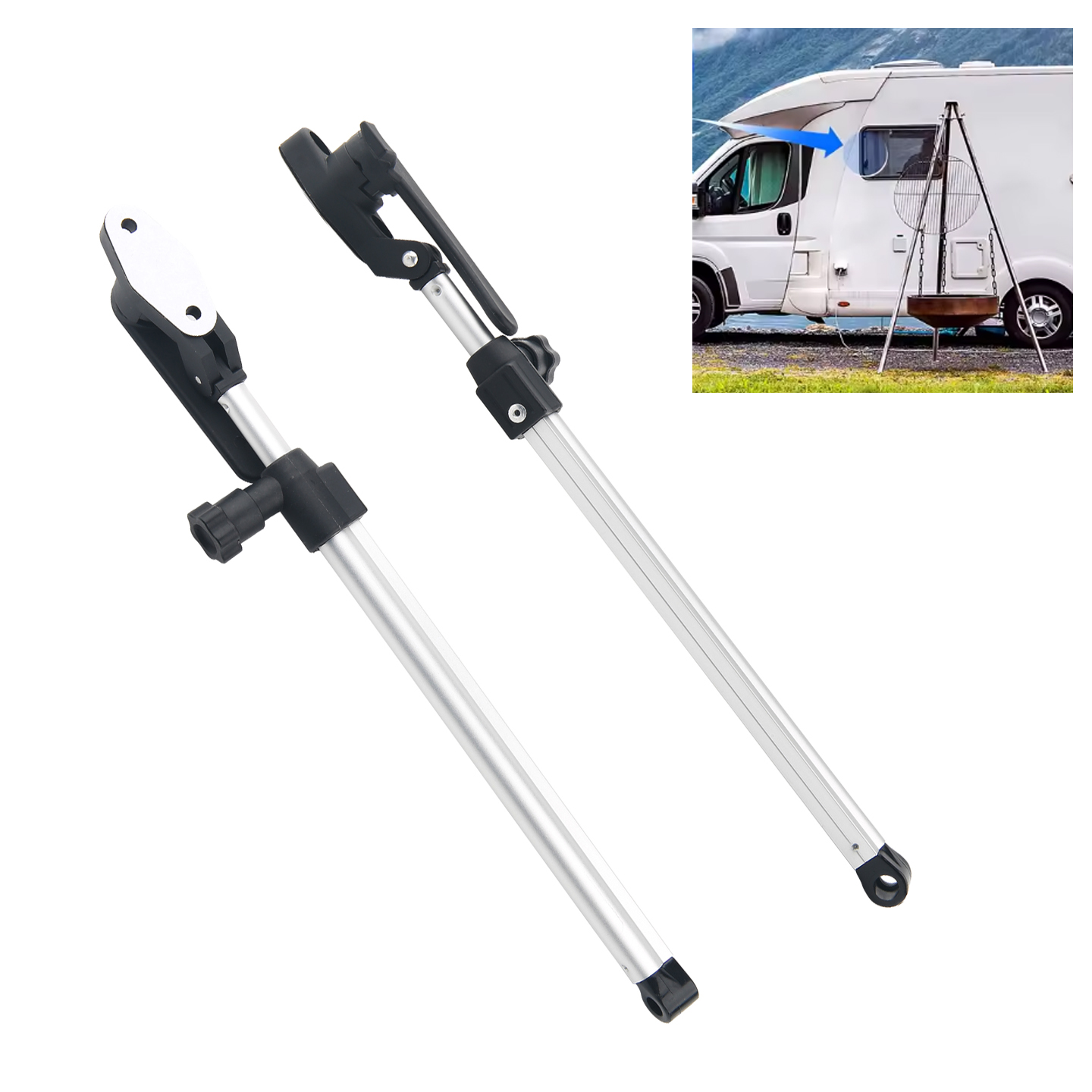 Window Lock Bar - 2 قطع RV نافذة دعم قضيب